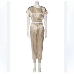 INTERMIX Satin Cream Jumpsuit